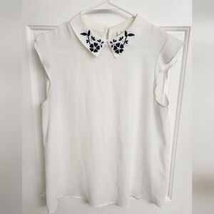 Elle Sheer Blouse with Peter Pan Collar